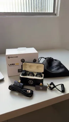 Hollyland Lark M2 Combo Completo na Caixa (Plástico nos Conectores) - Pronta Entrega?