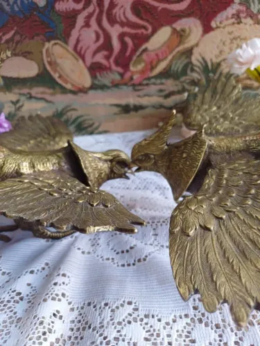 Par de Faisões em bronze (possuí solda nos pés, porém bem feita)