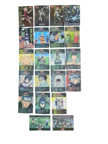 Kit com 21 Cards Naruto Panini Ninja Ranks (2007) Usado