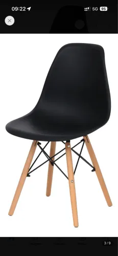 Conjunto Jantar Eames Eiffel Mesa 90cm Preto Com 2 Cadeiras Preto