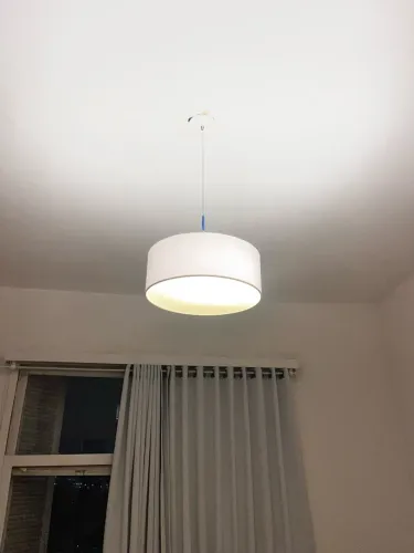 LUMINÁRIA PENDENTE TETO LINDA TECIDO REDONDA 