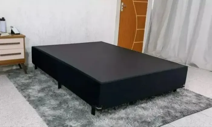 Base pra cama box tamanho casal tecido Suede