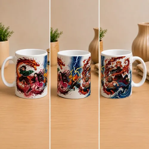 Caneca Personalizada Demon Slayer Anime Kimetsu No Yaiba Geek Otaku Personagens