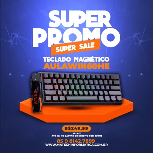 Teclado Magnético Aula win60 he com Fio - RGB