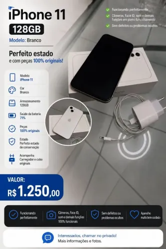 IPHONE 11 R$1.100 128GB