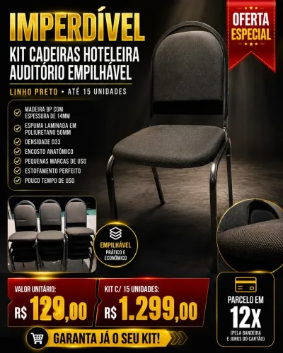 Cadeiras para Igreja, Escritório e Eventos - Estofadas