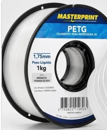 Filamento petg preto e branco 1kg - Masterprint