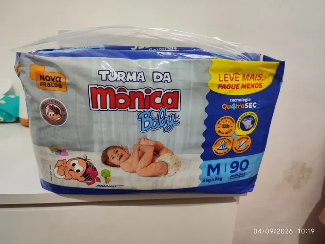 Fralda turma da Monica tamanho M 90 unidades 