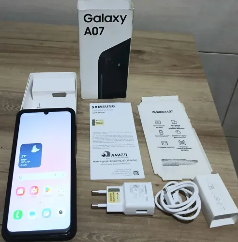 Samsung A07 256GB, 8GB Ram, Tela 6.7, Proteção Ip54, Câmera 50mp, Pro Octa-core 6nm, Preto