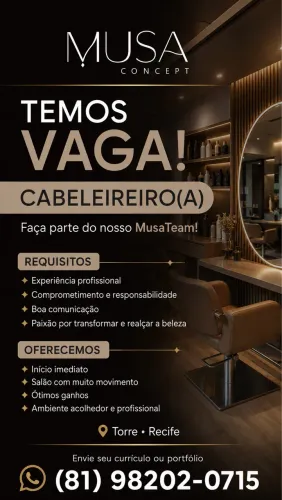 Vaga para Cabeleireiro(a) - Salão com Grande Movimento | Recife