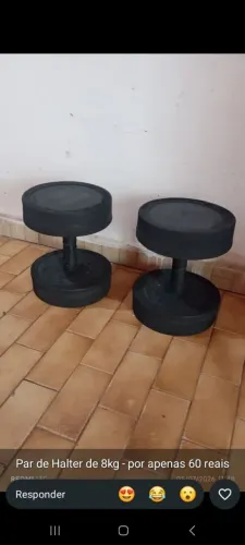 Par de Halter de 8kg artesanal com revestimento em EVA