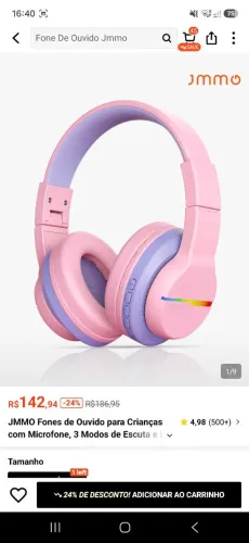 Headphone jmmo com fio
