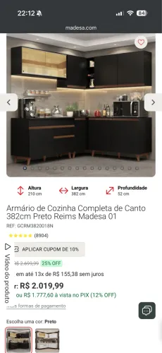 ARMÁRIO DE COZINHA MADESA 