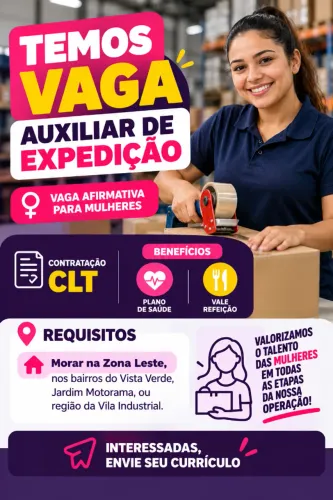 Vaga De Auxilia de expedição.