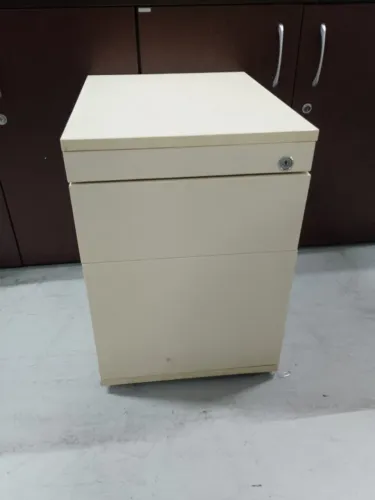 Gaveteiro Bege/Amarelo Para Escritorio com duas Gavetas 