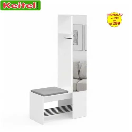 Organizador Quarto Flow Com Cabide Cor Branco / Branco