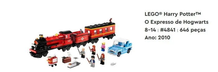 LEGO Harry Potter O Expresso de Hogwarts 8-14 | #4841 Ano: 2010