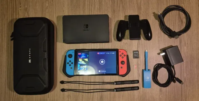 Nintendo Switch OLED 64GB + microSD 256GB + Acessórios Mumba
