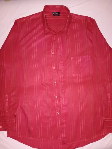 Camisa social vermelha, manga longa - Masculina