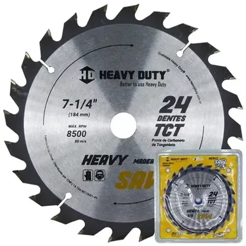 Disco Serra para madeira 24 dentes 7.1/4" (184mm) - Heavy Duty