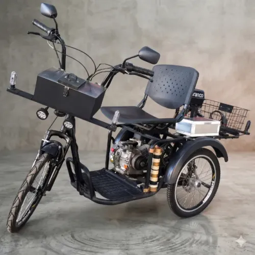 Triciclo Motorizado à gasolina 6.5 HP - Seminovo (Menos de 50km)