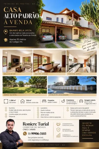 CASA DE ALTO PADRÃO À VENDA - BELA VISTA | TEIXEIRA DE FREITAS/BA