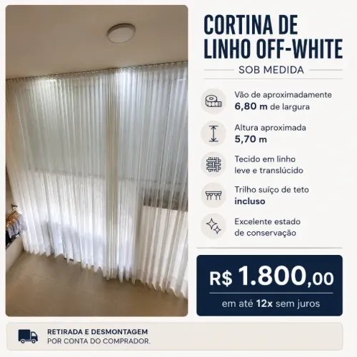 Cortina de Linho Off White