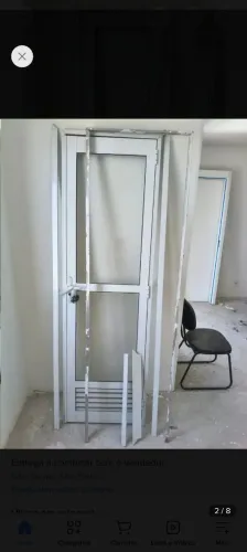 Porta alumínio branco com vidro