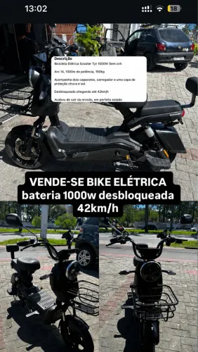 Bicicleta Elétrica Scooter Tyt 1000W SEM CNH
