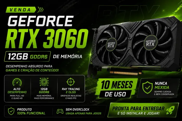 Placa de vídeo 3060 12 de ram 