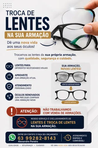 Troque sua lente sem trocar sua armação