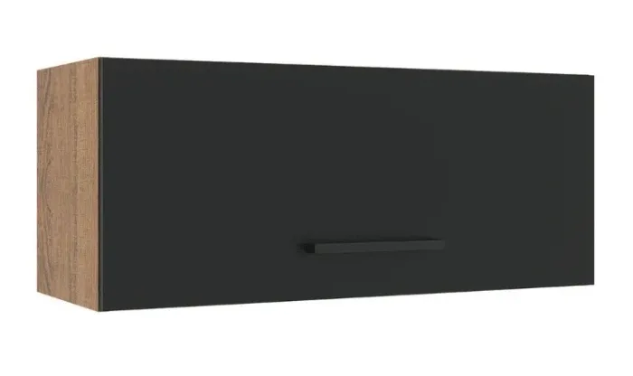 Armário Aéreo 80 cm 1 Porta Basculante Rustic/Preto