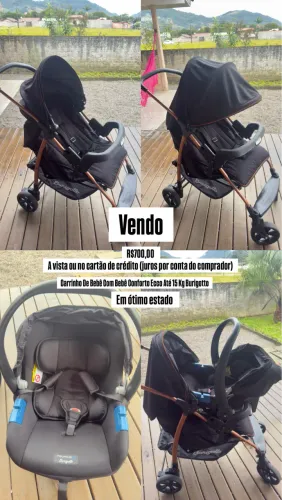 Carrinho de bebê com bebê conforto burigotto em ótimo estado a venda!!