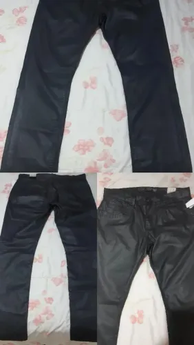 Calça em PU preta nova.