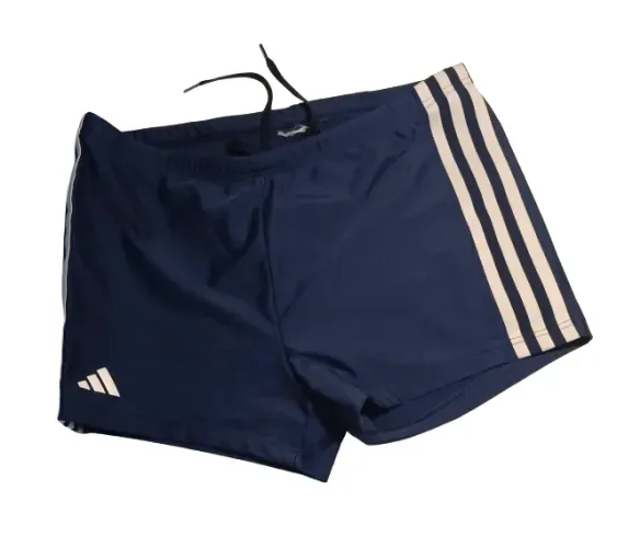 sunga boxer adidas classic 3 listras masculina azul+branco p