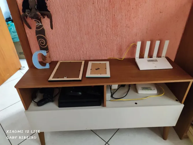 Rack para TV até 43" Retro com Portas e Prateleiras