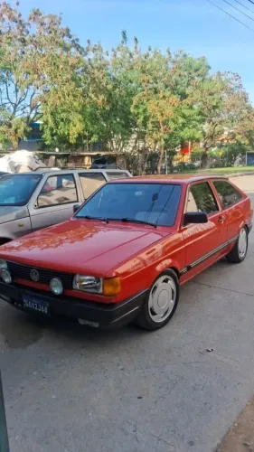 VOLKSWAGEN GOL 1990 VERMELHO ALCOOL COM SOM PLACA PRETA (aceita troca)