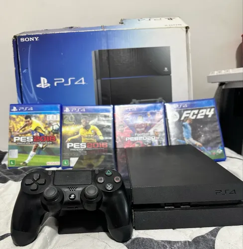 Título: ? Ps4 FAT 500 gb com 4 jogos+1 controle oficial.