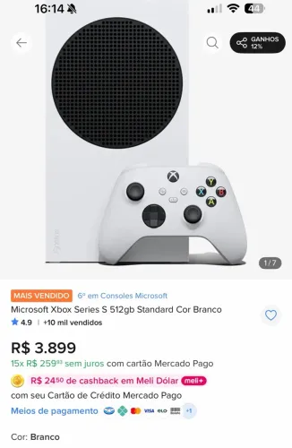 Xbox série s 512gb
