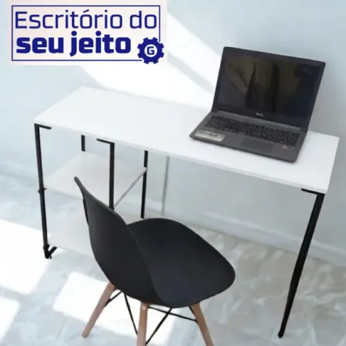 Mesa Industrial 1,1m NOVA Escrivaninha Multiuso para Notebook Computador Escritório Estudo