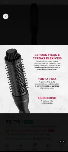 Escova Térmica Modeladora Ga.ma Eleganza Plus - Bivolt