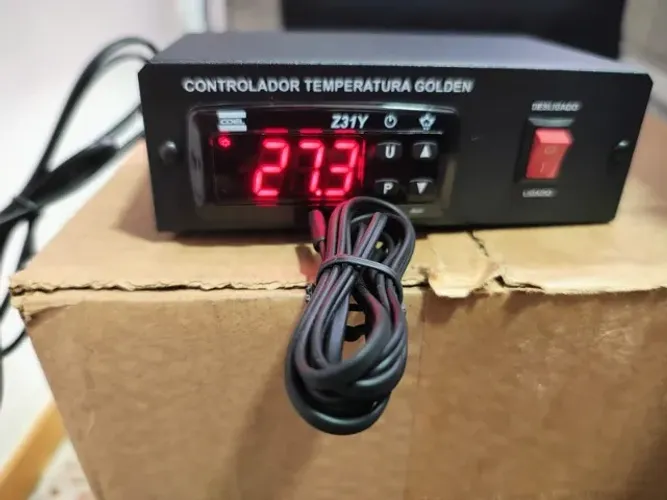 Controlador Termostato Aquário Coel Z31Y Aquece Resfria Cx Preta