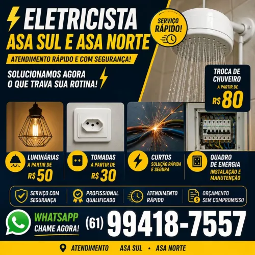 Serviços de Eletricista Brasília Asa Sul e Asa Norte
