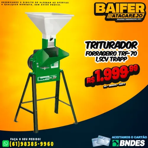 Triturador Forrageiro Trf-70 1,5Cv Trapp