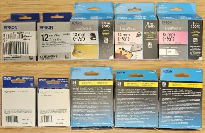 Epson LabelWorks LC/LK - Pacote com 5x (Cinco) Cartuchos de Fitas Adesivas Variadas
