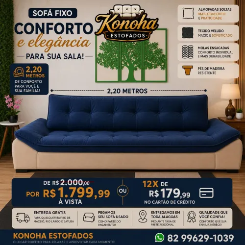 Sofá 2,20 metros pillow top (NOVO)