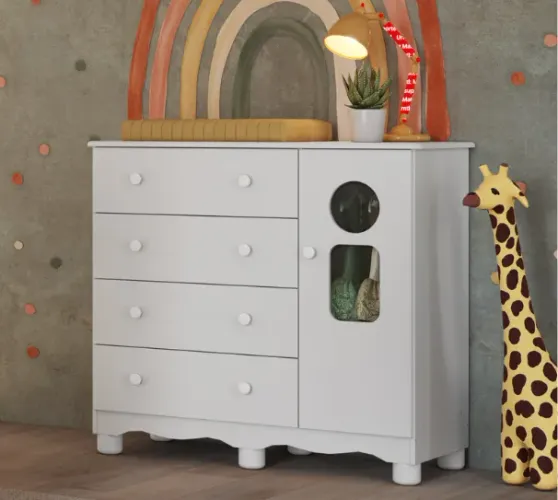 Comoda Infantil Tedy Peroba 100% MDF