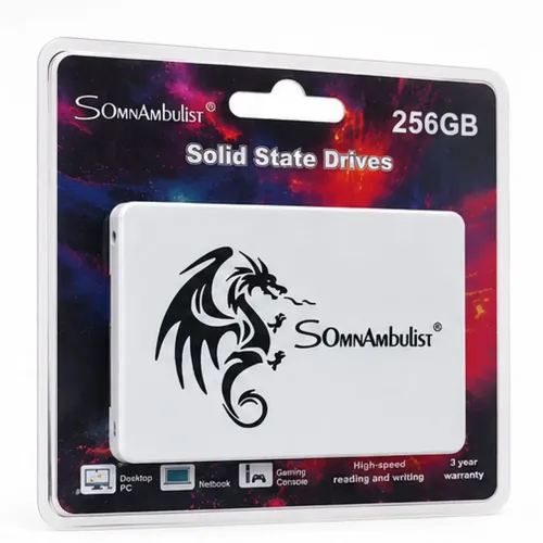 SSD Interno SomnAmbulist H650 256GB SATA III 2,5 Pol Até 550MB/s Branco