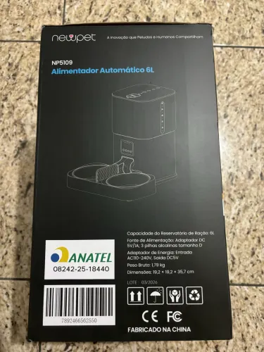 Alimentador Comedouro automatico Elevado para 2 pets, WiFi, controle por aplicativo