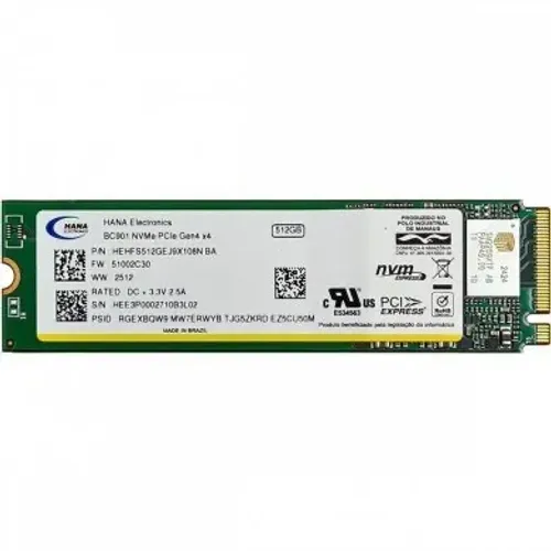 SSD Nvme Hana Eletronics 512GB Novo